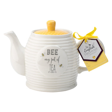 The English Tableware Company Bee Happy Teapot - White